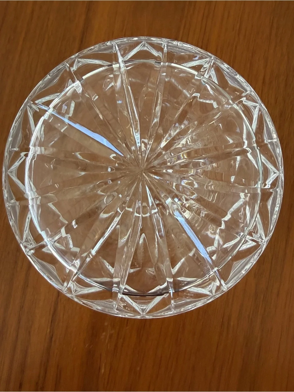 Vintage Cut Crystal ships Decanter Pinwheel Starburst Glass Barware No Stopper